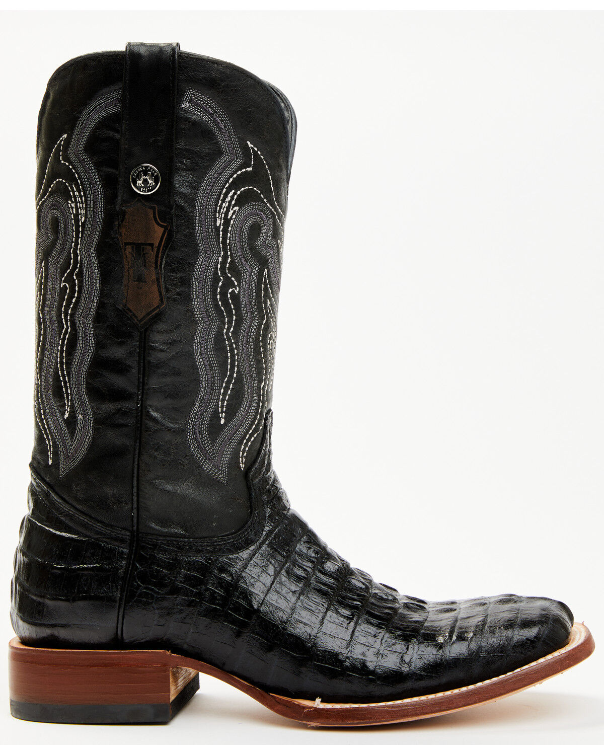Image #2 - Tanner Mark Men's Lufkin Western Boots - Broad Square Toe, Black, hi-res