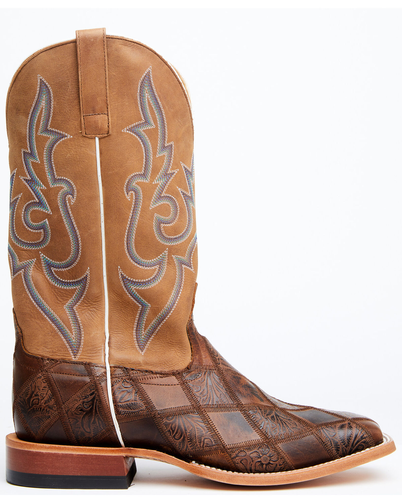 Horse Power Men s Patchwork Western Boots Broad Square Toe Boot Barn