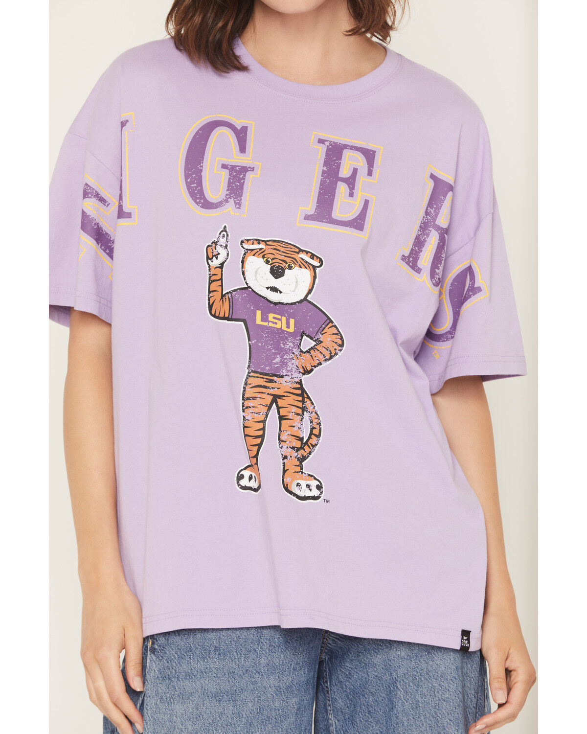 Image #3 - Gameday Women's LSU Southern Split Short Sleeve Graphic Tee, Lavender, hi-res