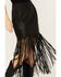 Image #2 - Wonderwest Women's Chain and Braid Fringe Leather Skirt, Black, hi-res