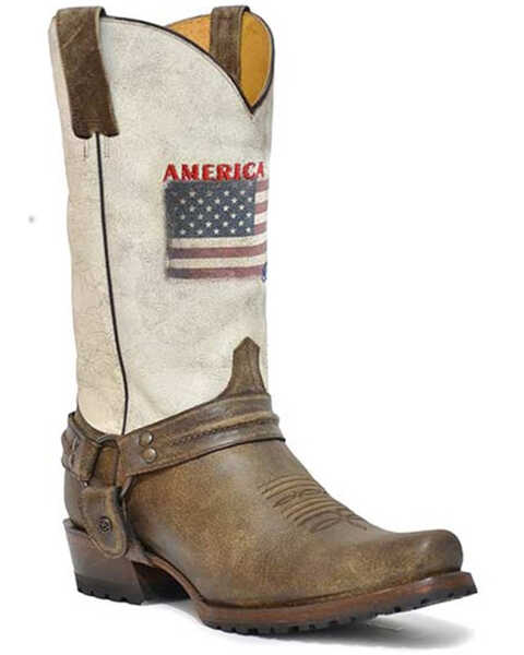 Roper Men's America Strong Motorcycle Boots - Square Toe, Brown, hi-res