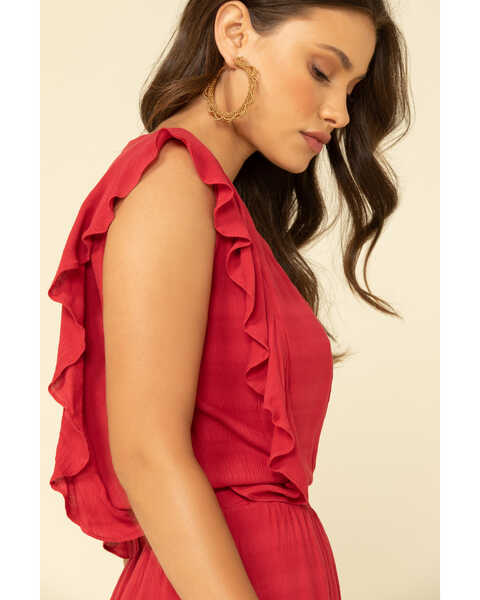 Image #5 - Stetson Women's Red Textured Ruffle Maxi Dress, Red, hi-res