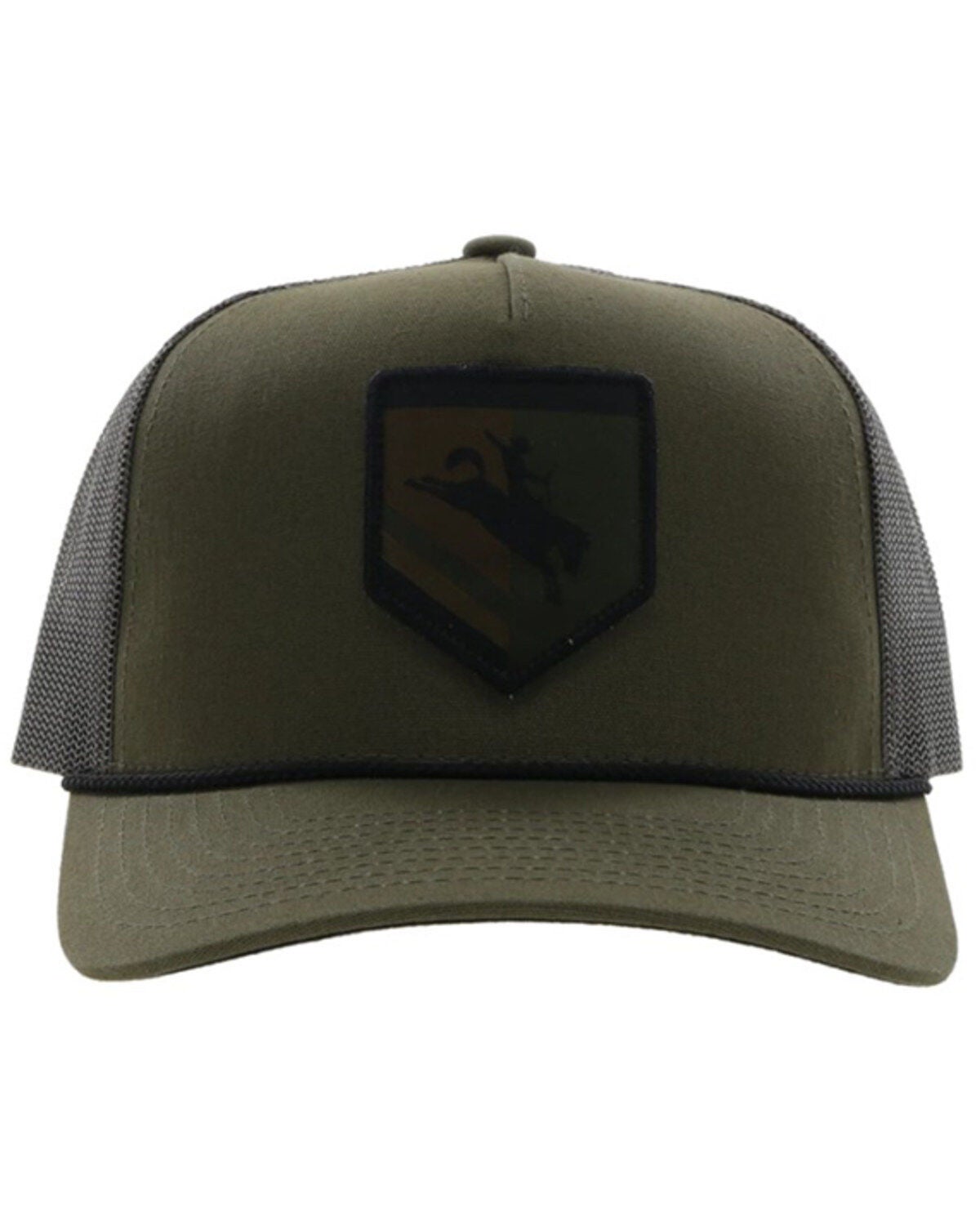Image #3 - Hooey Men's Tibbs Roughy Patch Trucker Cap, Olive, hi-res