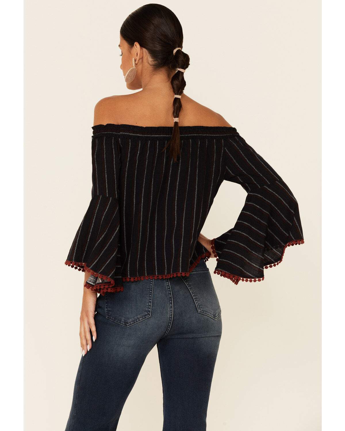 Image #4 - Shyanne Women's Striped Off-Shoulder Long Sleeve Top, , hi-res