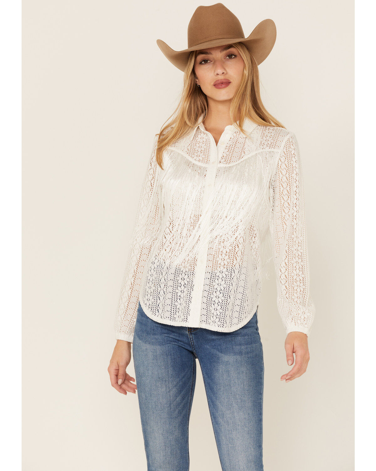 white lace western shirt