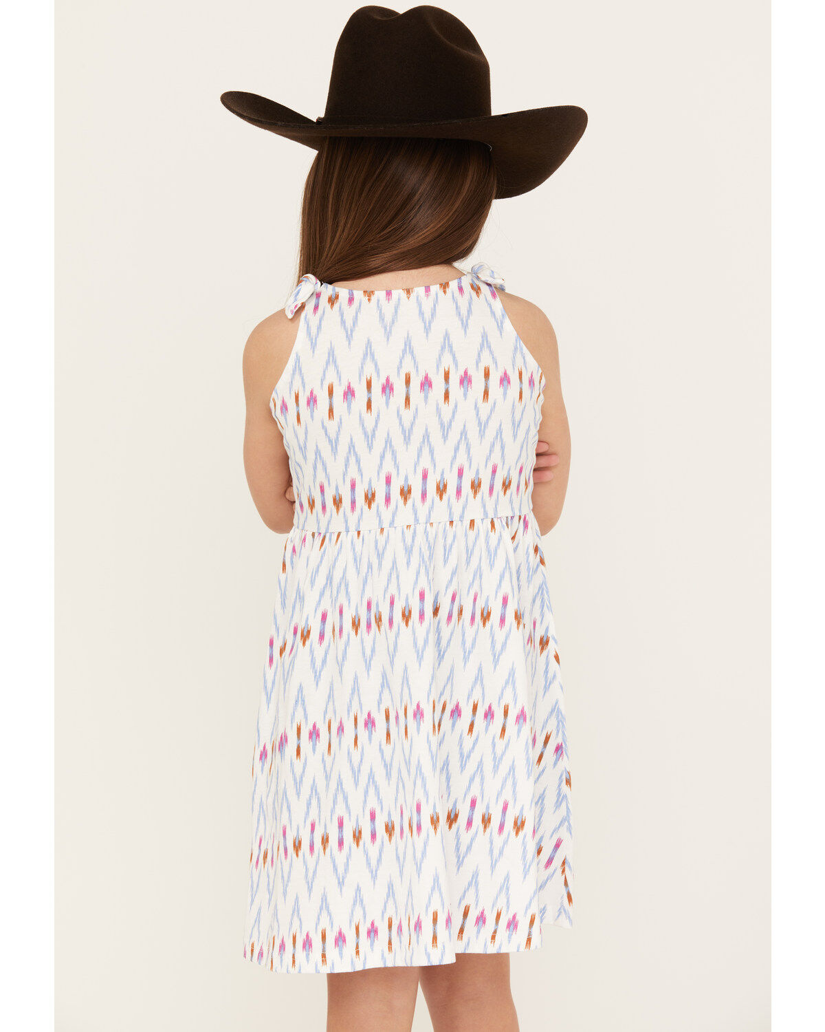 Image #4 - Shyanne Girls' Ikat Print Mini Dress, White, hi-res