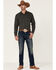 Moonshine Spriit Men's Cross Hatch Geo Print Long Sleeve Snap Western Shirt , Black, hi-res