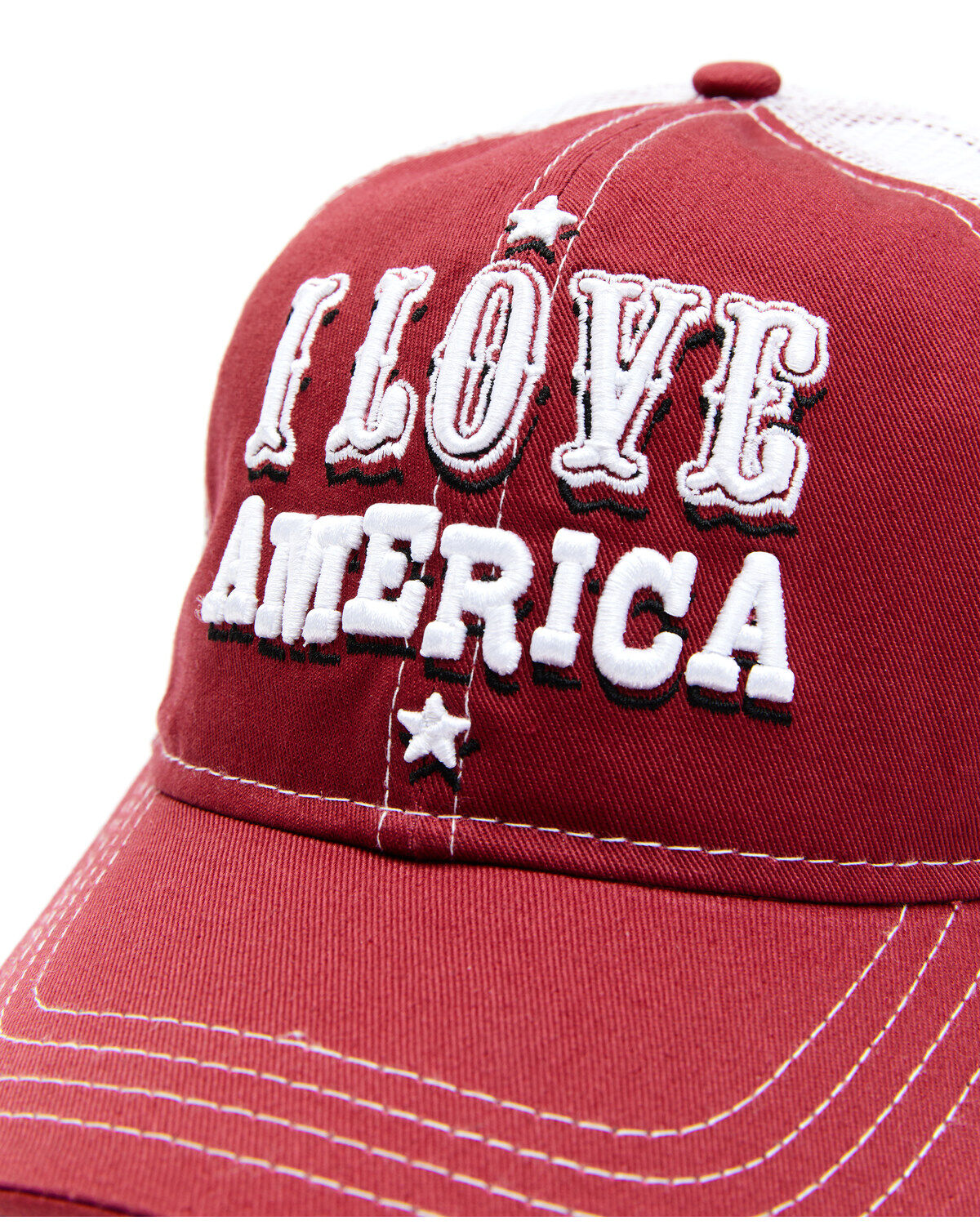 Image #2 - Shyanne Women's I Love America Embroidered Mesh-Back Ball Cap , Red, hi-res