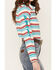 Ariat Women's Kirby Serape Striped Long Sleeve Button Down Stretch Western Shirt, Teal, hi-res