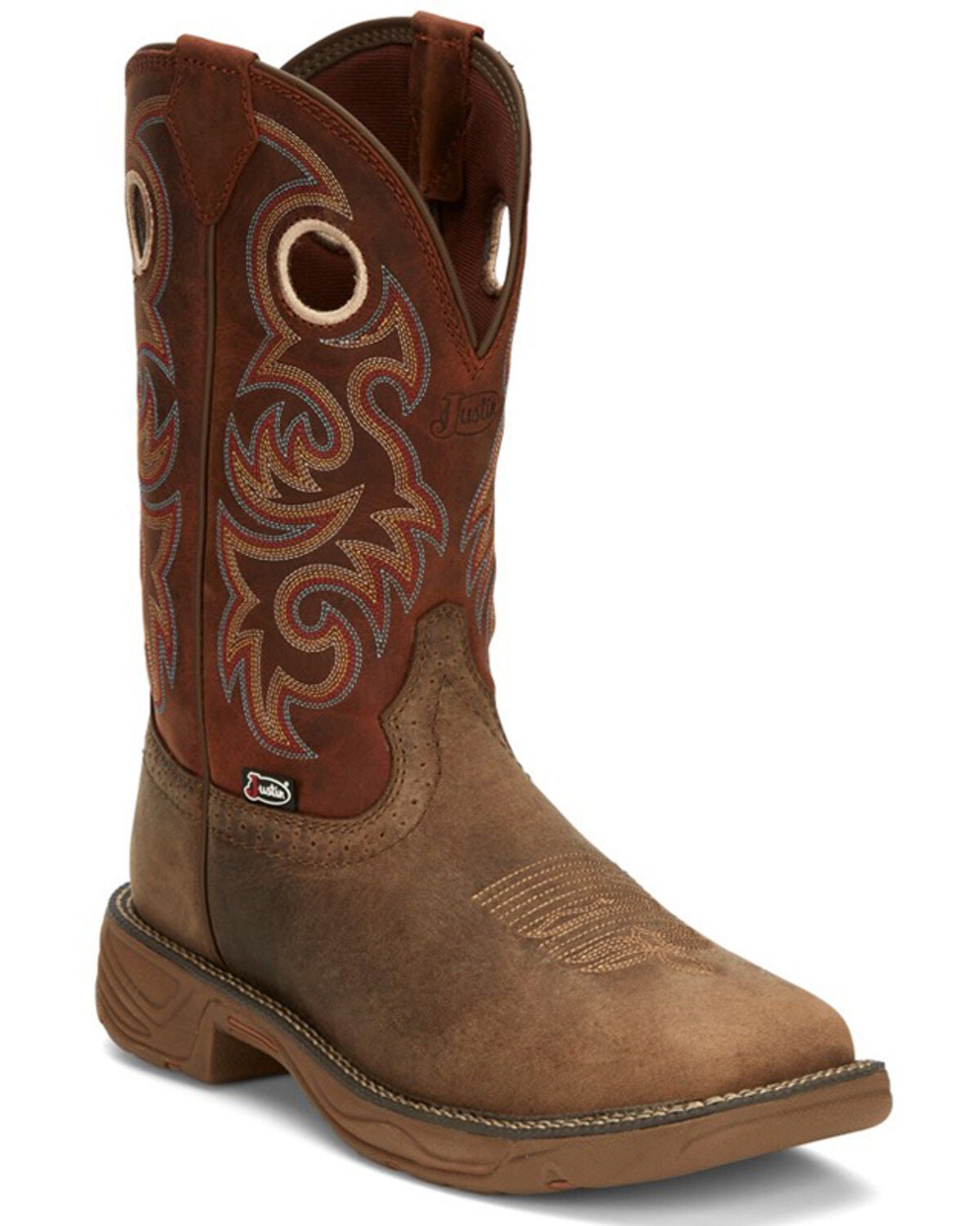 Justin Men's Stampede Rush Western Boots - Broad Square Toe, Tan, hi-res