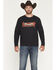 Image #1 - Wrangler Men's Rope Logo Waffle Knit Long Sleeve Shirt, Black, hi-res