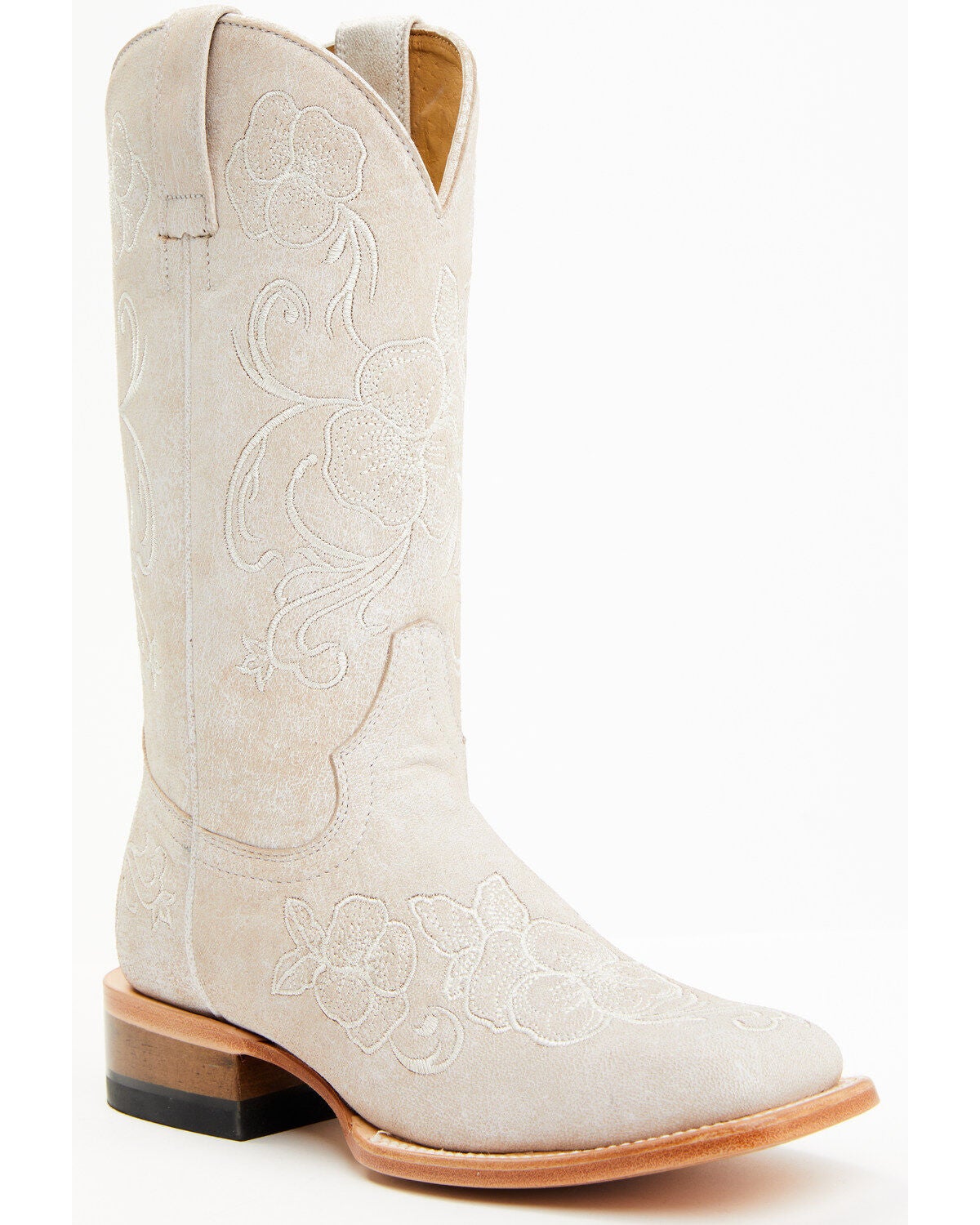 Shyanne Women's Lasy Western Boots - Broad Square Toe, White, hi-res
