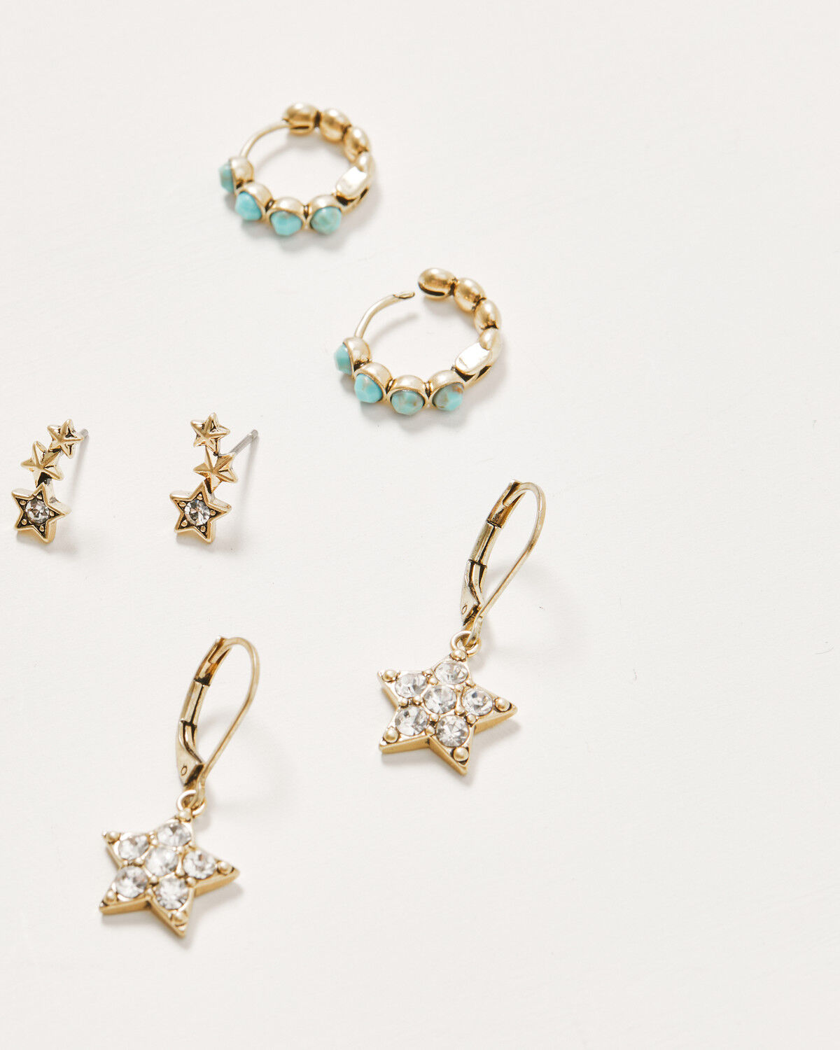 Image #1 - Lainey Wilson Women's Country Cool  Star Earring Set - 3 Piece, Gold, hi-res