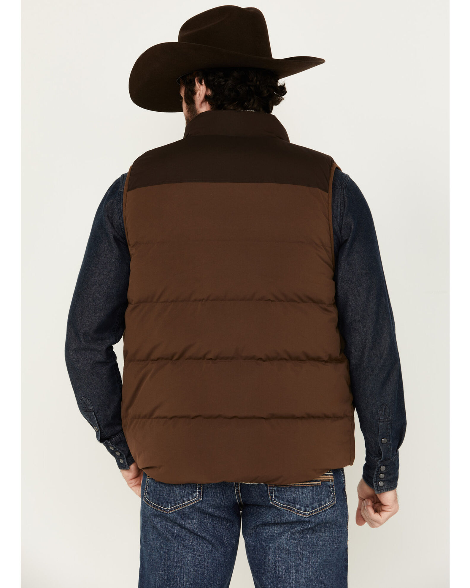 Image #4 - Brothers and Sons Men's Upland Reversible Sherpa Down Vest, Brown, hi-res