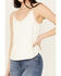 Shyanne Women's Crochet Lace Faux Suede Cami Top, Ivory, hi-res