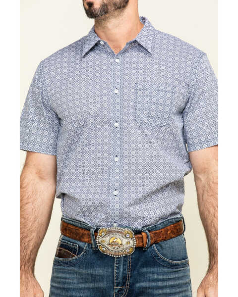 Image #4 - Gibson Men's Kinfolk Geo Print Short Sleeve Western Shirt , , hi-res