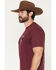 Image #3 - Moonshine Spirit Men's Backwoods Skeleton Short Sleeve Graphic T-Shirt, Burgundy, hi-res