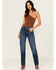 Image #1 - Warp + Weft Women's New Girl With An Old Soul Dark Wash High Rise Straight Leg Denim Jeans, Dark Wash, hi-res