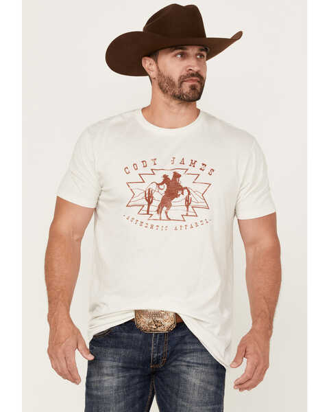 Image #1 - Cody James Men's Giddy Up Rodeo Graphic Short Sleeve T-Shirt , Cream, hi-res