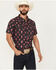 Image #1 - Rock & Roll Denim Men's Boot Barn Exclusive Tek Cactus Short Sleeve Snap Stretch Western Shirt, Black, hi-res
