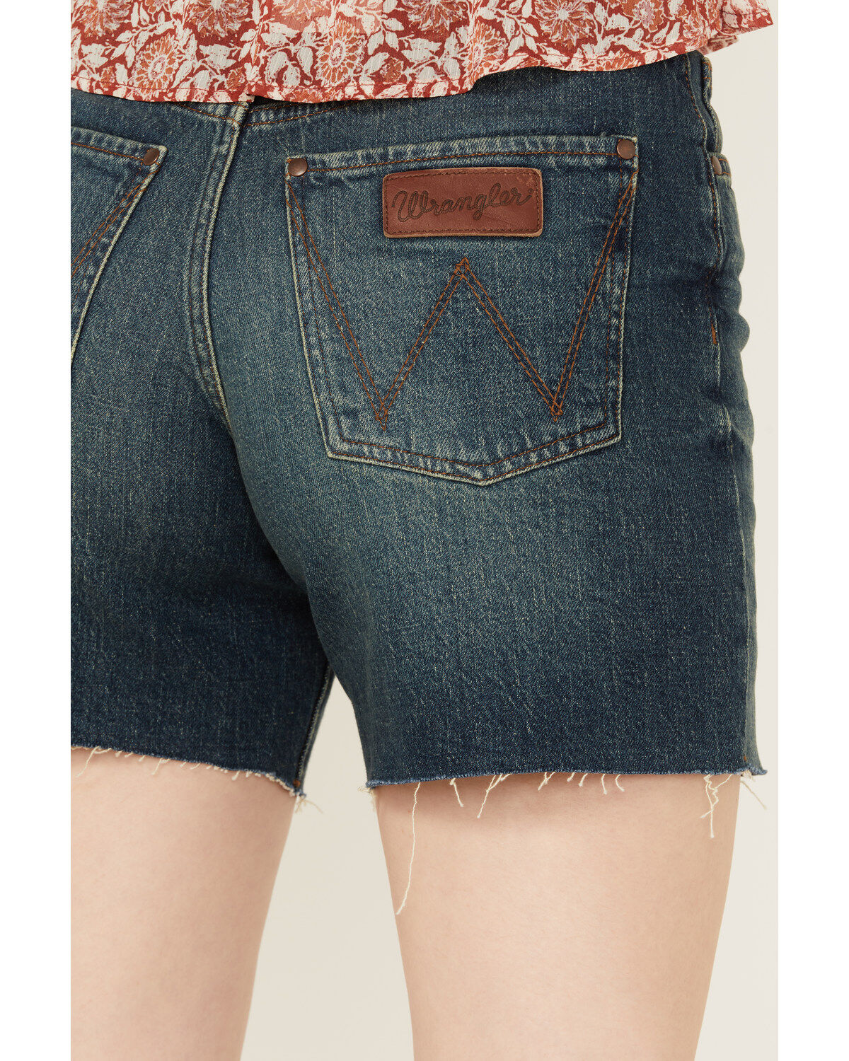 Image #4 - Wrangler Retro Women's Medium Wash High Rise Cutoff Denim Shorts, Medium Wash, hi-res