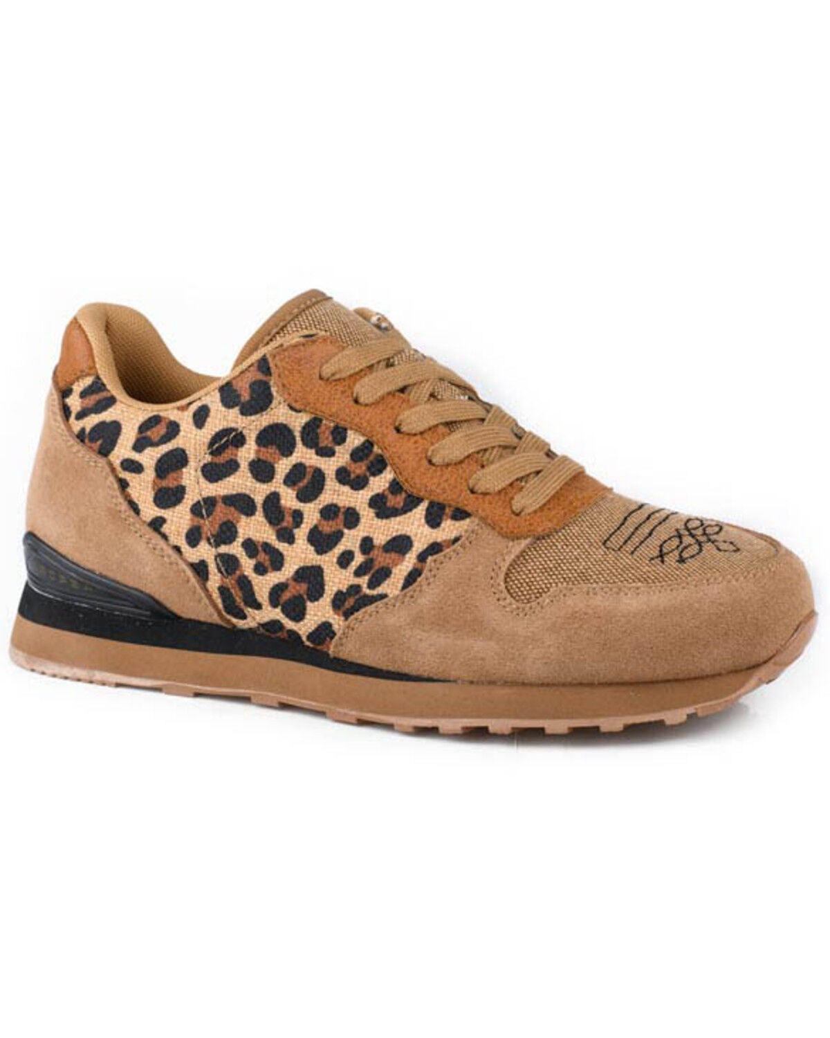Roper Women's Giddy Up Leopard Print Casual Shoes, Tan, hi-res