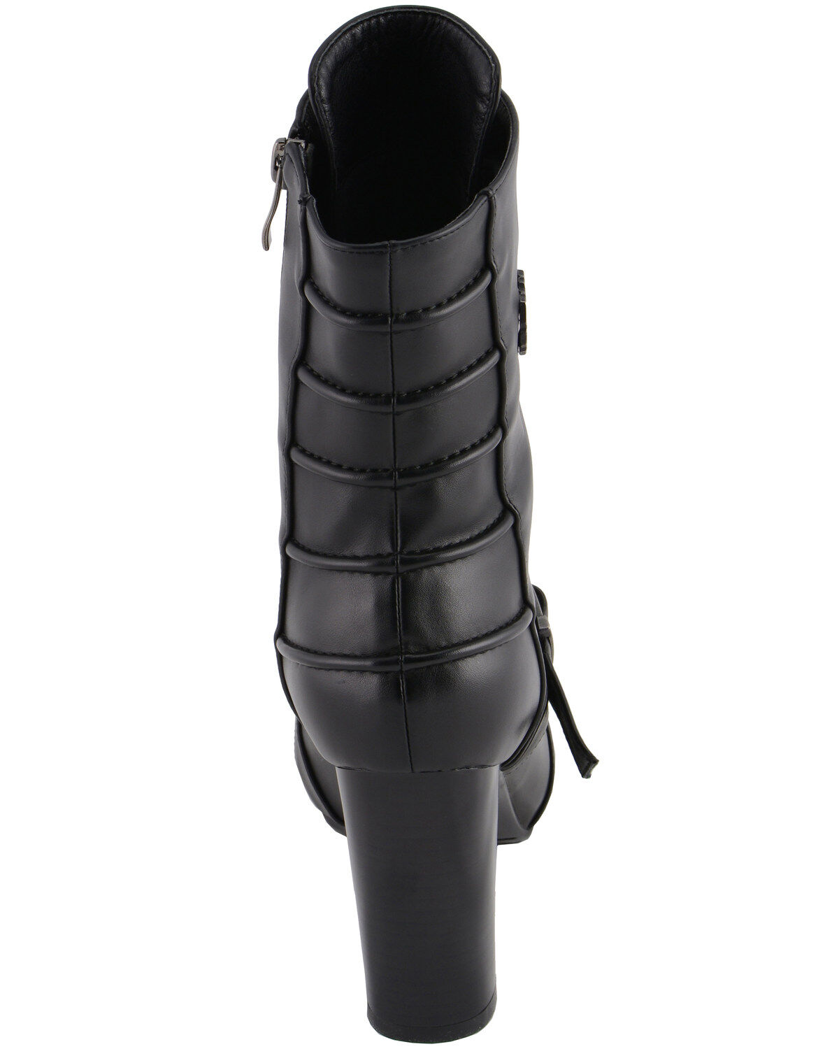 Image #7 - Milwaukee Leather Women's Block Heel Lace Front Boots - Round Toe, Black, hi-res