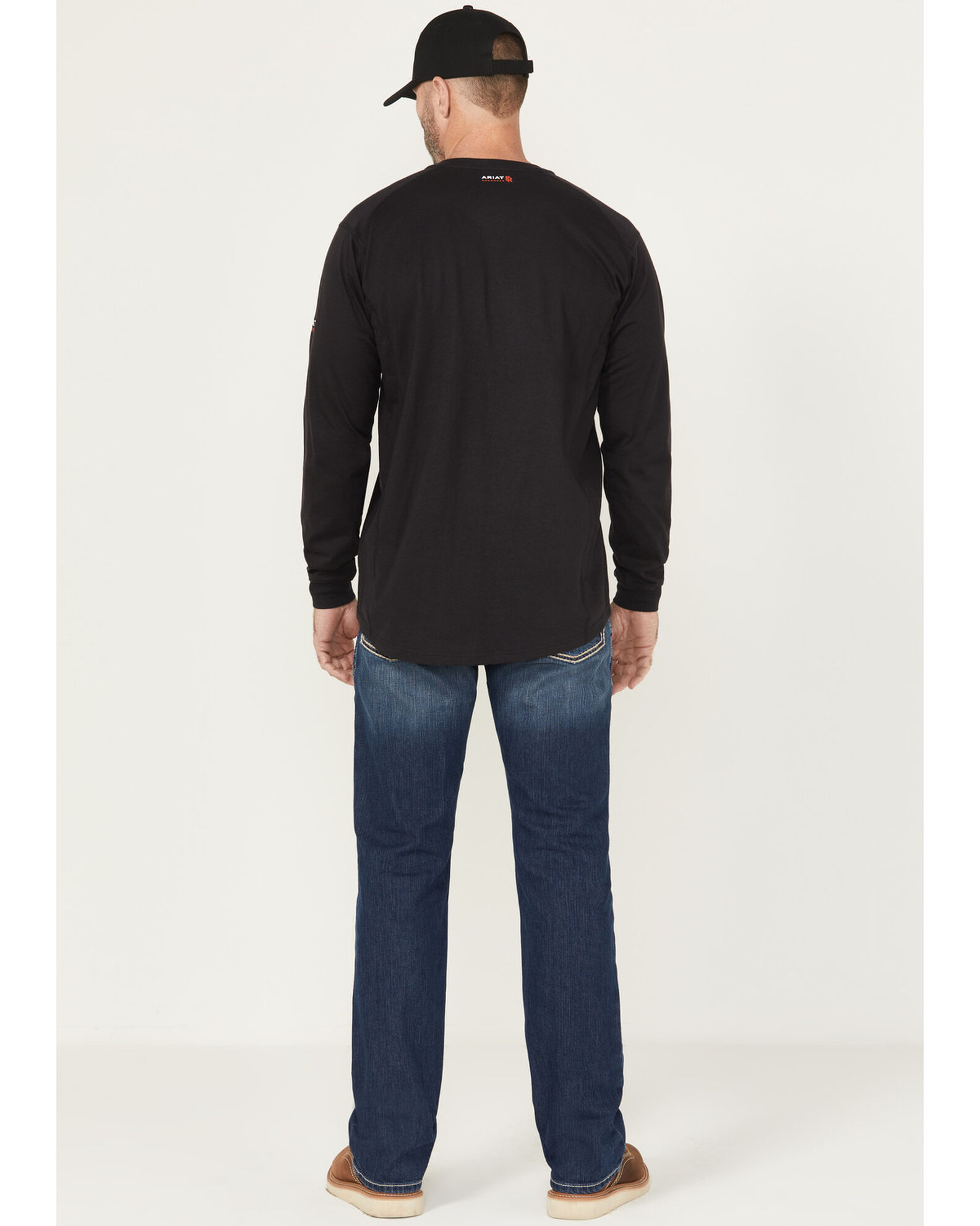 Image #3 - Ariat Men's FR M5 Slim DuraStretch Truckee Stackable Straight Leg Jeans, Blue, hi-res