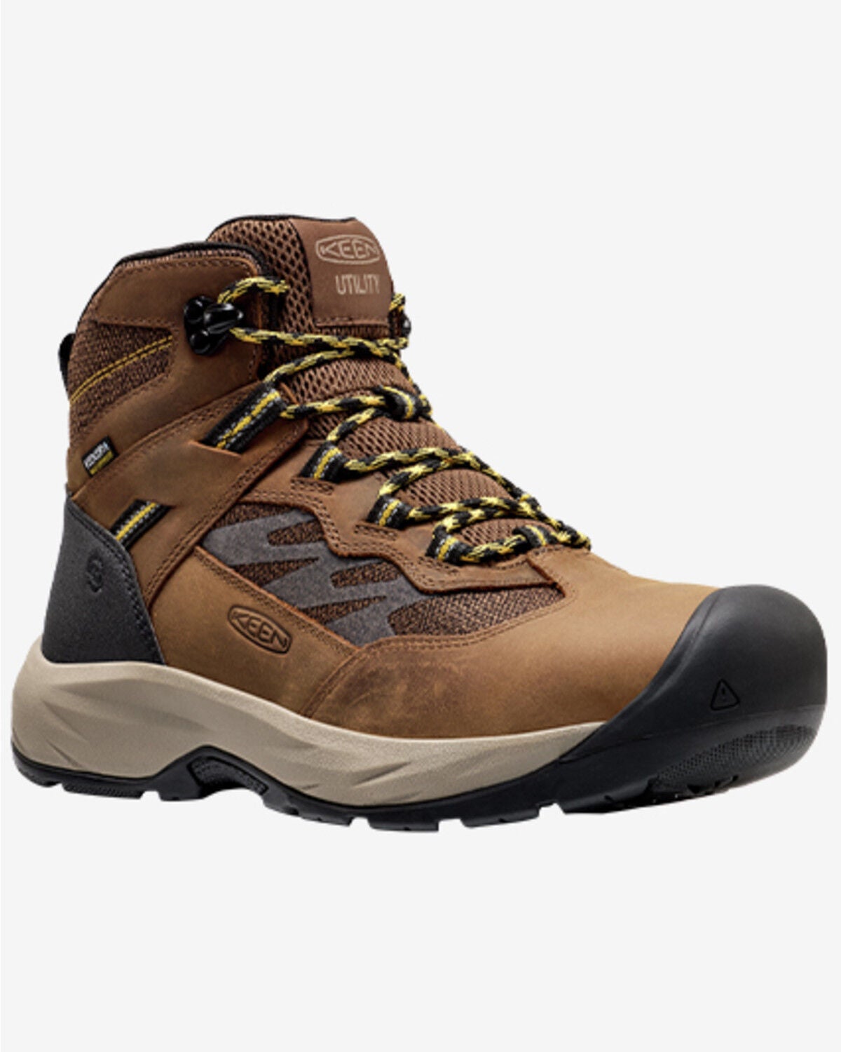 Keen Men's 6" HighFrame Mid Waterproof Work Boots - Steel Toe, Black, hi-res