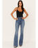 Idyllwind Women's Edge Hill Medium Wash High Rise Outlaw Flare Jeans, Medium Wash, hi-res