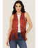 Image #1 - Rock & Roll Denim Women's Faux Suede Studded Fringe Vest, Rust Copper, hi-res