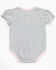 John Deere Infant Girls' Logo Short Sleeve Onesie, Grey, hi-res