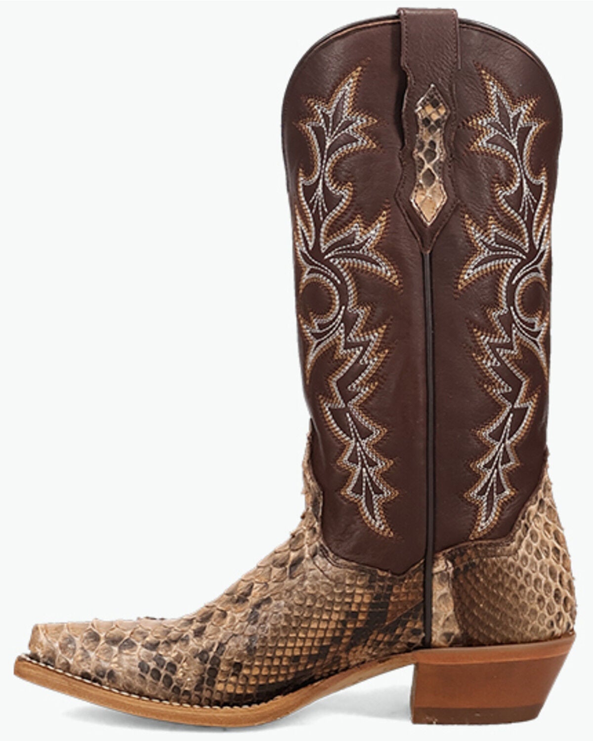 Image #3 - Dan Post Women's Exotic Python Western Boots - Snip Toe, Brown, hi-res