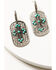Image #2 - Shyanne Women's Bling Turquoise Cross Earrings, Silver, hi-res