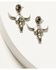 Image #1 - Idyllwind Women's Bexley Steer Head Earrings, Silver, hi-res