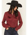 Image #3 - Idyllwind Women's Revive Fringe Long Sleeve Snap Crinkle Shirt, Cherry, hi-res