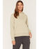 Image #1 - Carhartt Women's Sawyer Script Midweight Relaxed Fit Hoodie, Light Green, hi-res