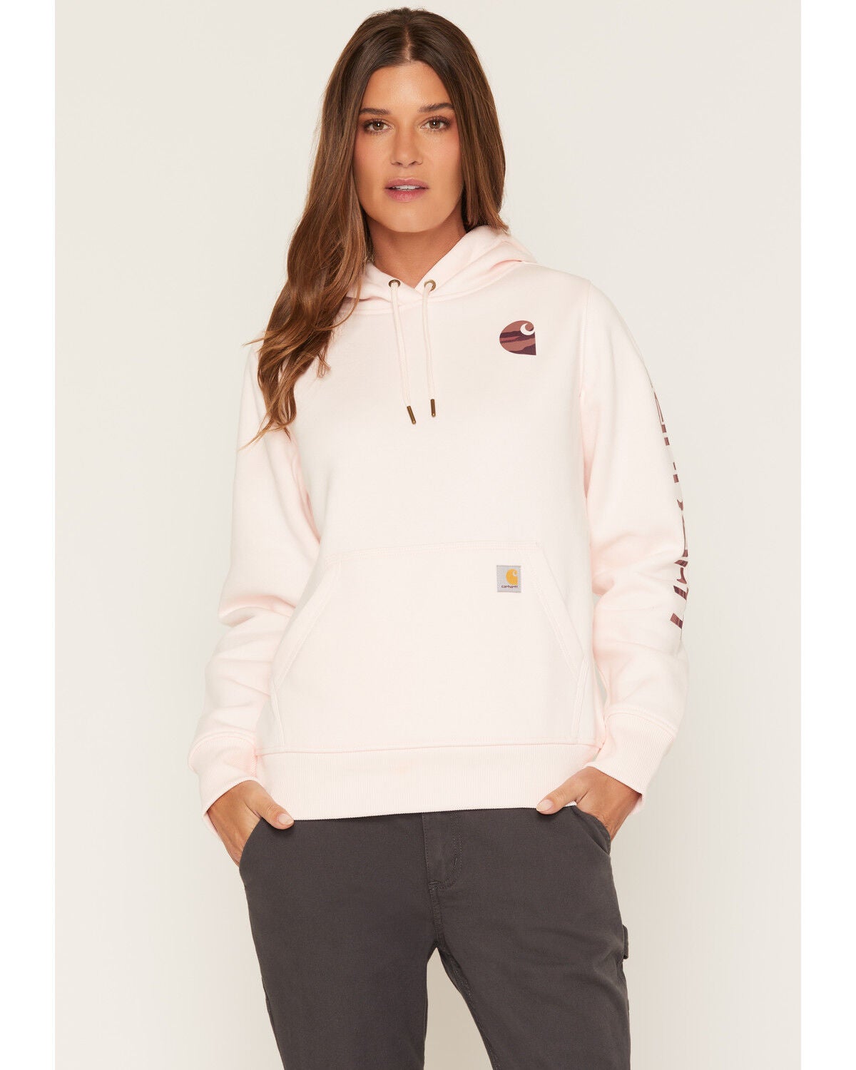 Carhartt Women's Iconic Clarksburg Logo Sweatshirt, Rose, hi-res