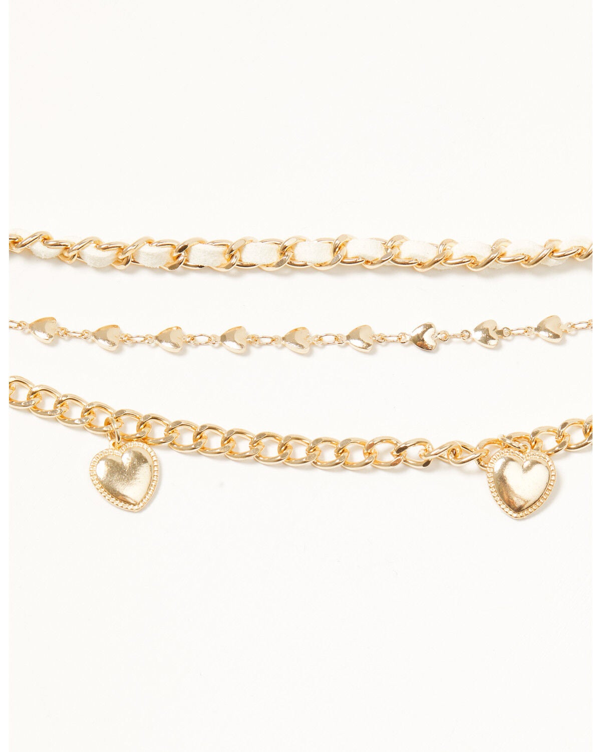 Image #3 - Shyanne Women's Ribbon and Chain Heart Boot Jewelry, Gold, hi-res