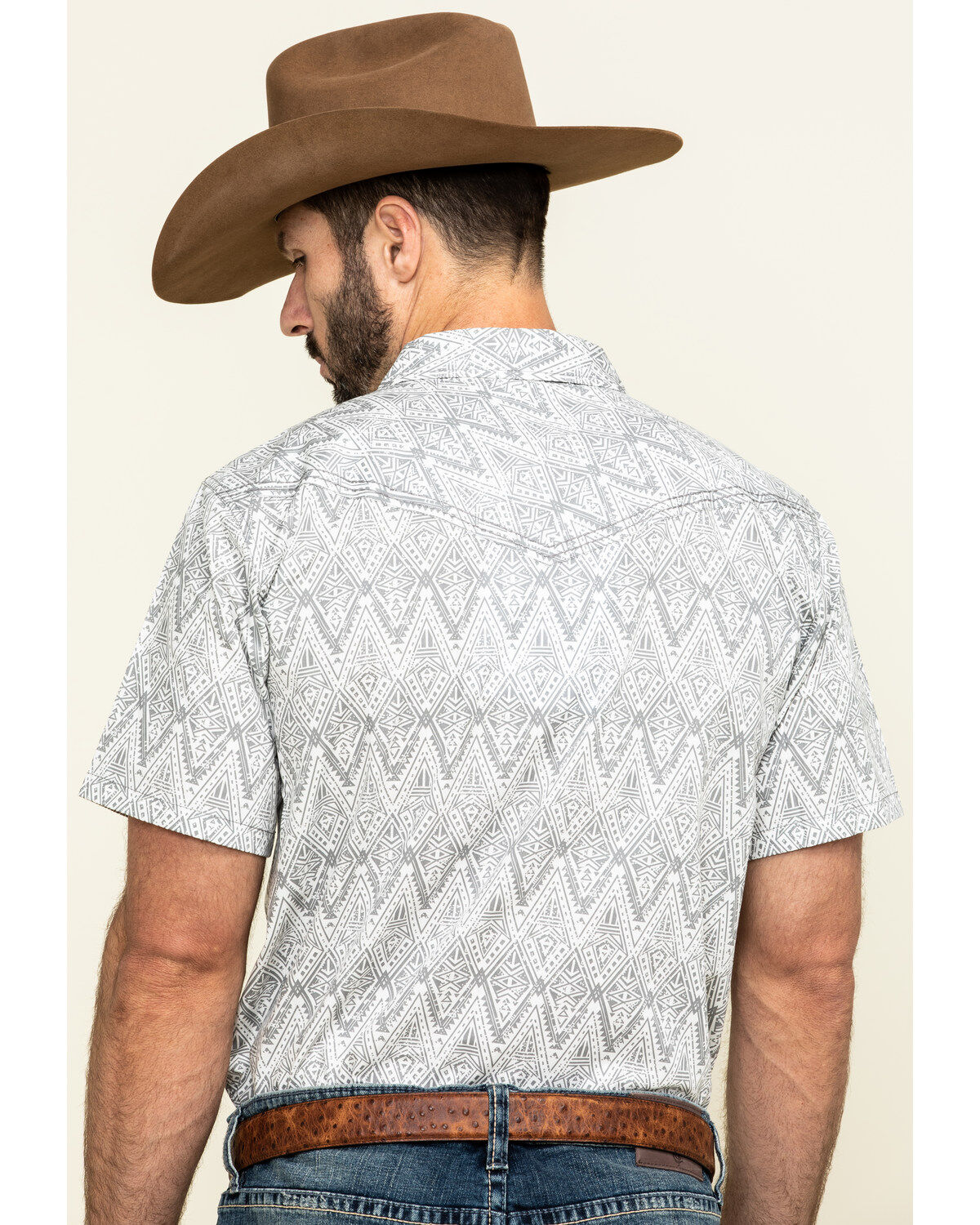 Image #2 - Cody James Men's Los Ranchos Aztec Print Short Sleeve Western Shirt , , hi-res