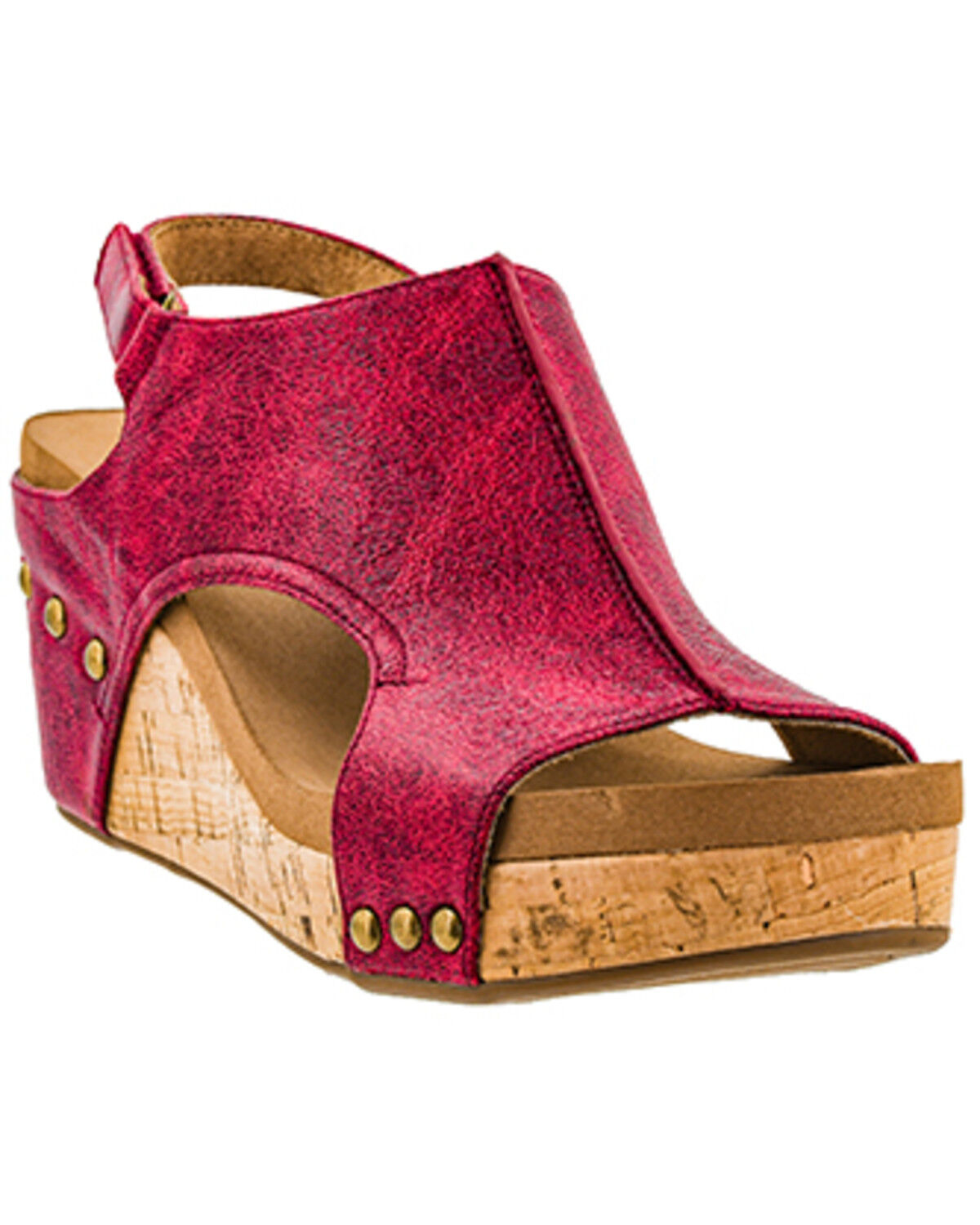 Image #1 - Corkys Women's Carley Sandals, Red, hi-res