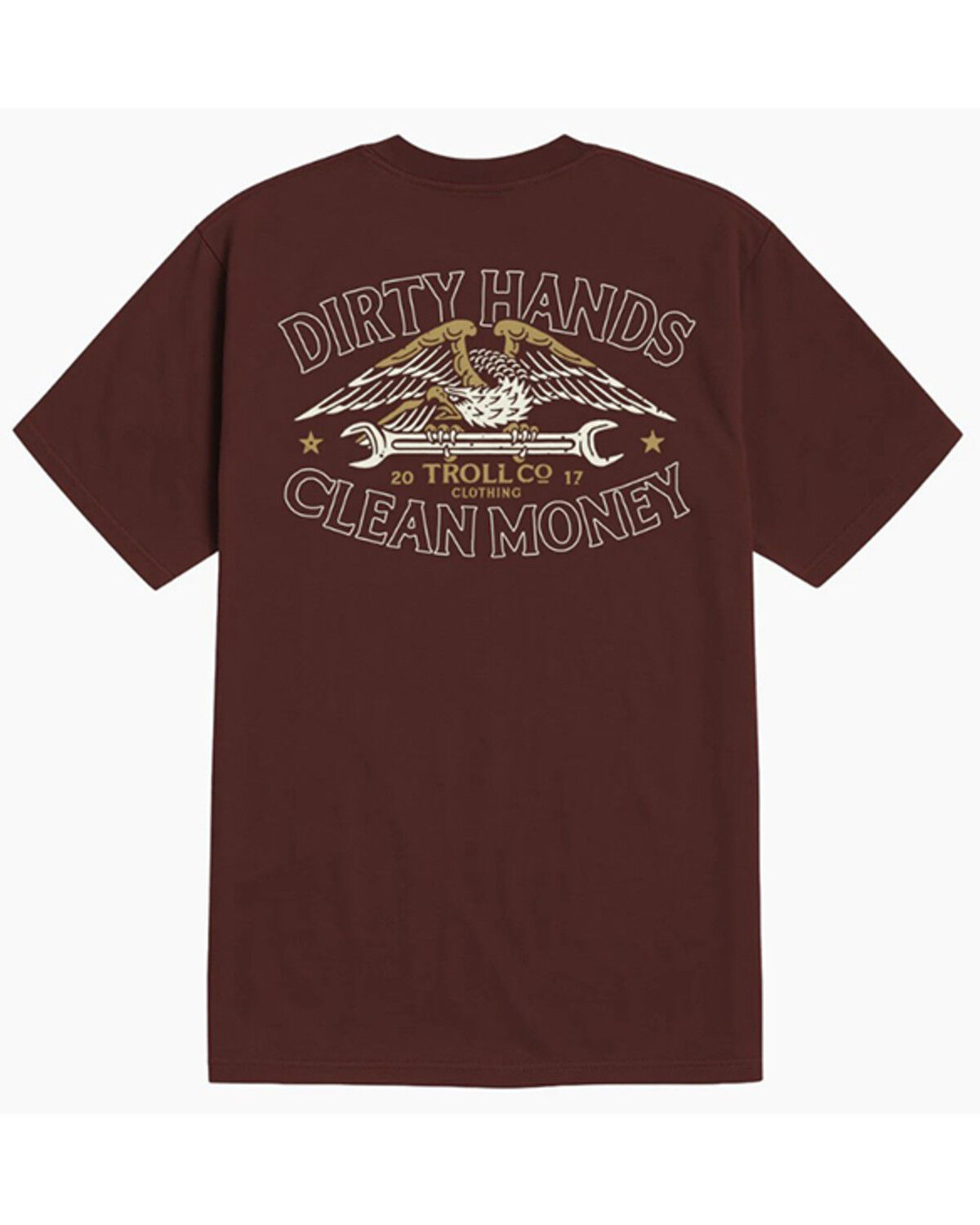 Image #1 - Troll Co Men's Wing Spanner Short Sleeve Graphic T-Shirt, Burgundy, hi-res