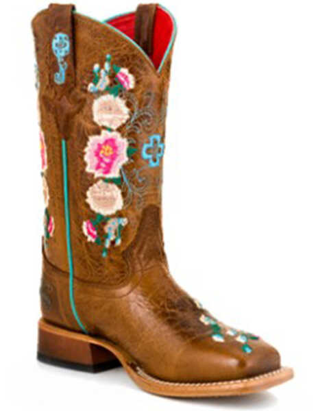 Image #2 - Macie Bean Little Girls' Honey Bunch Western Boots - Square Toe, Tan, hi-res