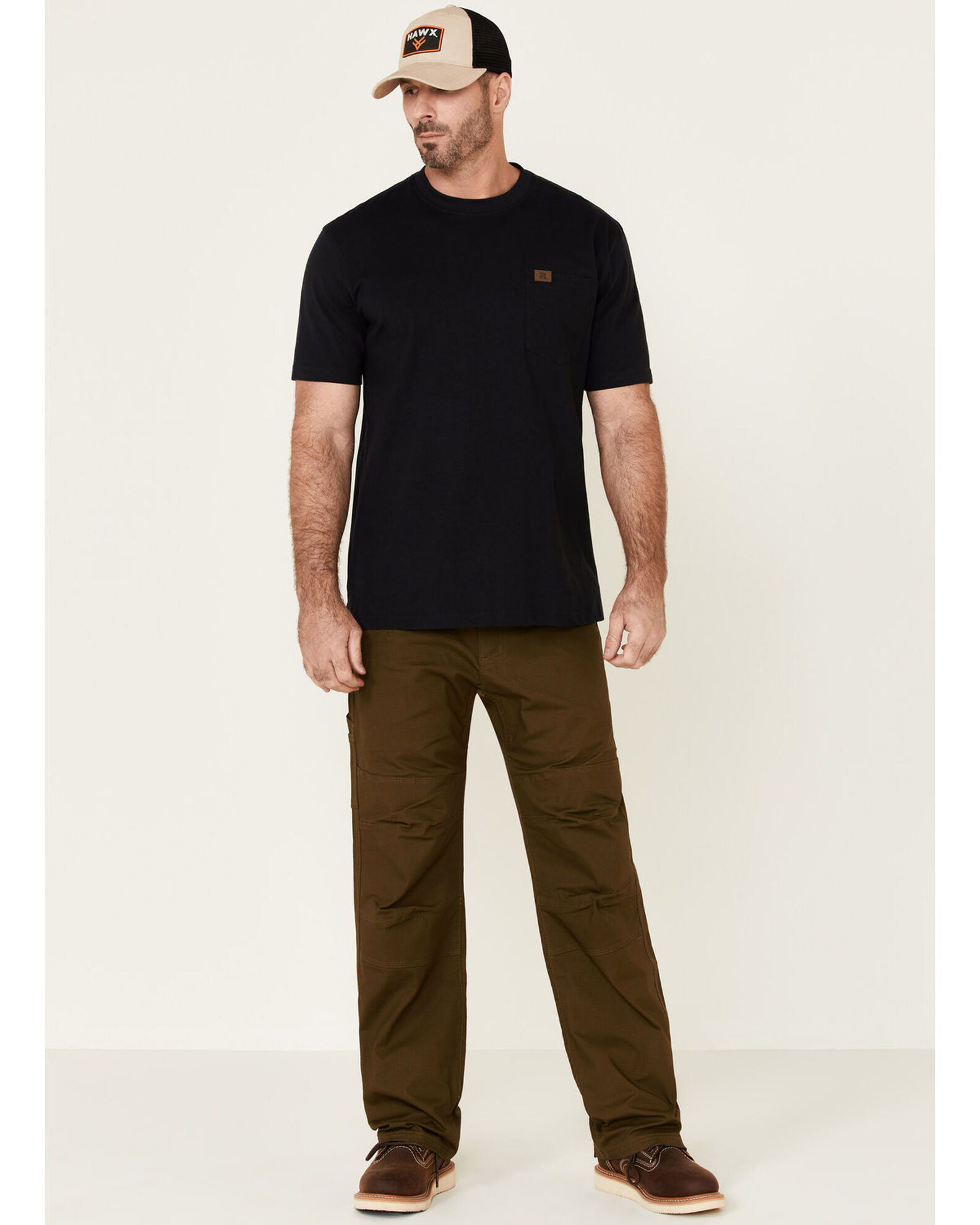 Hawx Men's Dark Olive Stretch Ripstop Work Pants