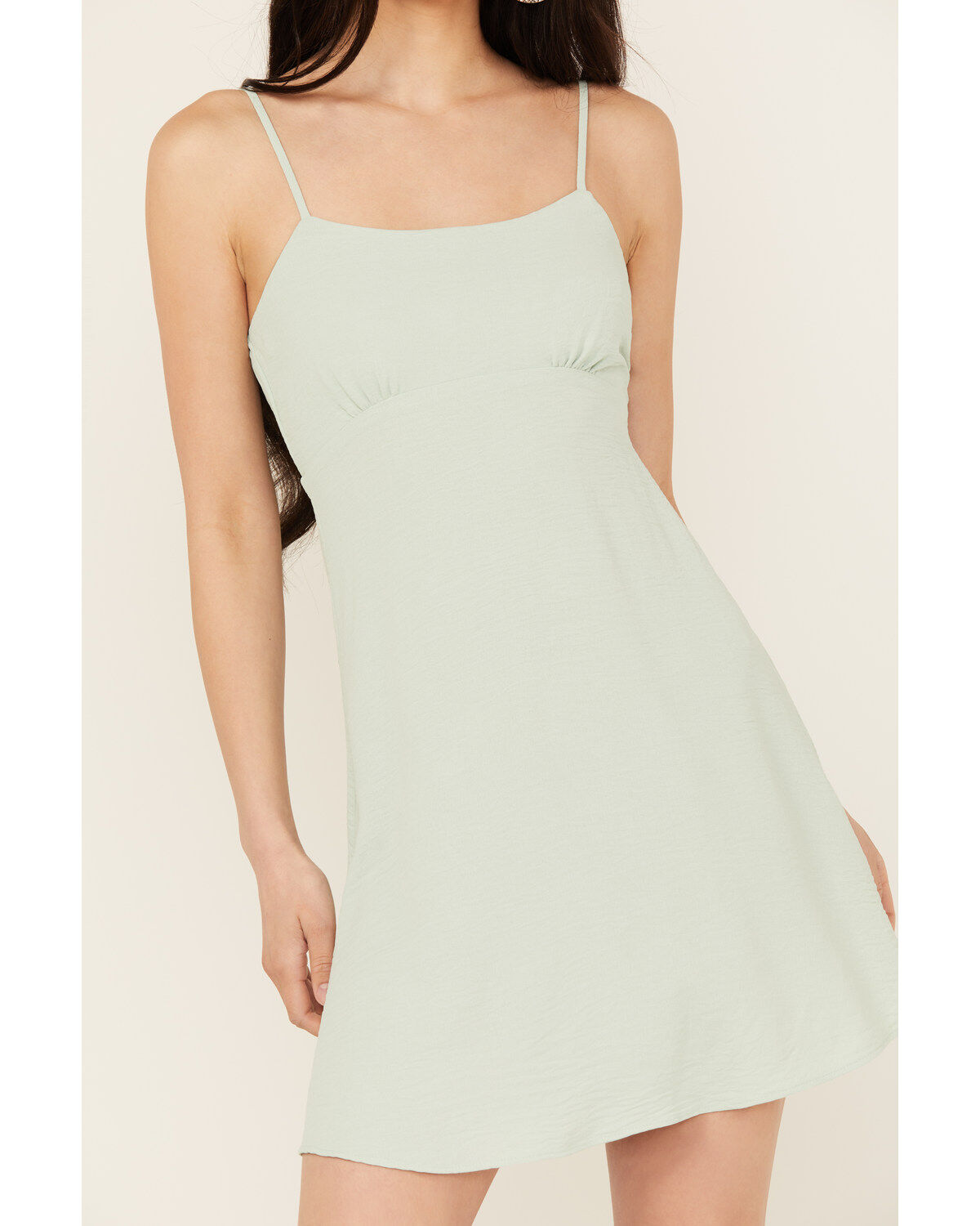 Image #3 - Originality Women's Tie Back Mini Dress, Sage, hi-res