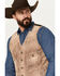 Image #2 - Cody James Men's White Buffalo Suede Vest, Tan, hi-res