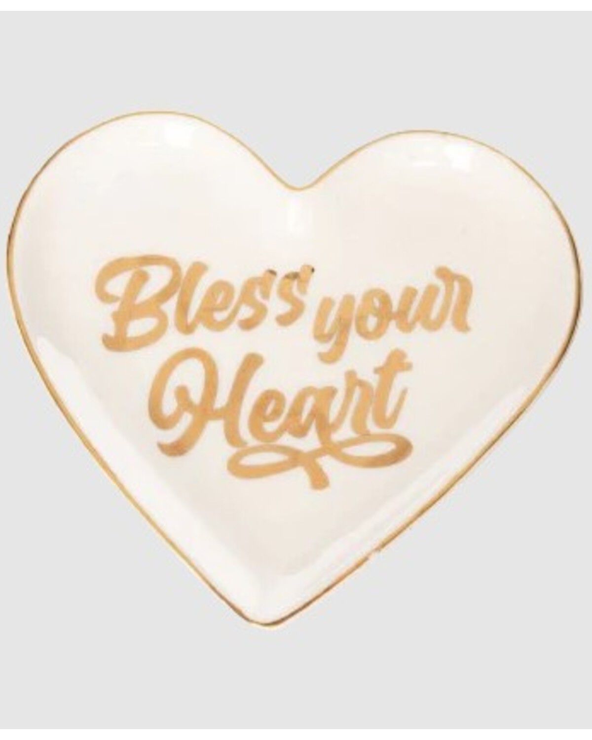Image #1 - Totalee Gift Bless Your Heart Trinket Tray, Gold, hi-res