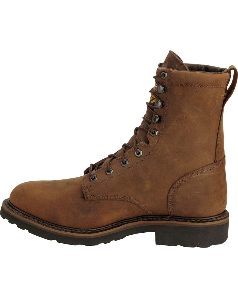 steel toe lace up rubber boots