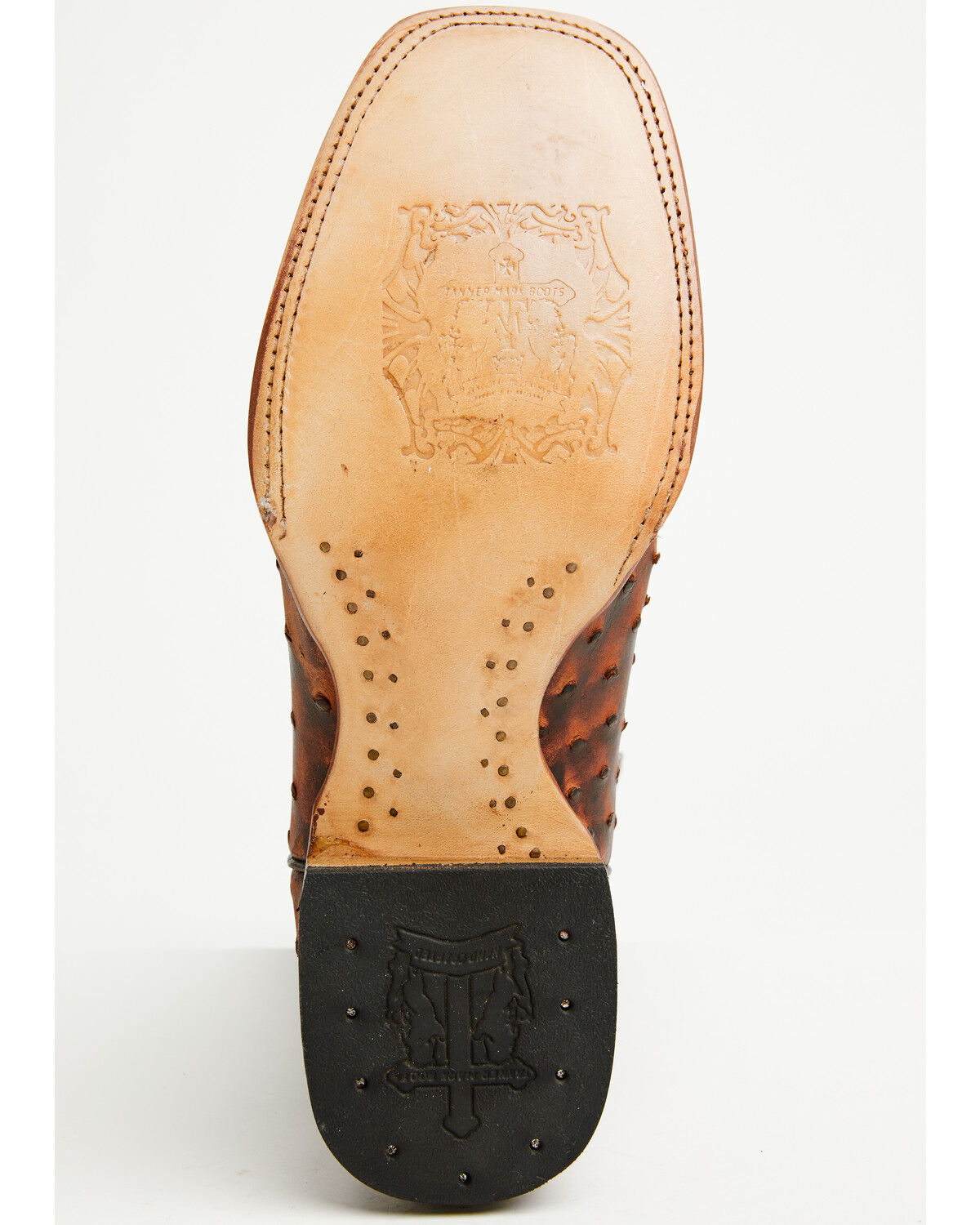 Image #7 - Tanner Marl Men's Exotic Ostrich Print Western Boots - Broad Square Toe, Brown, hi-res