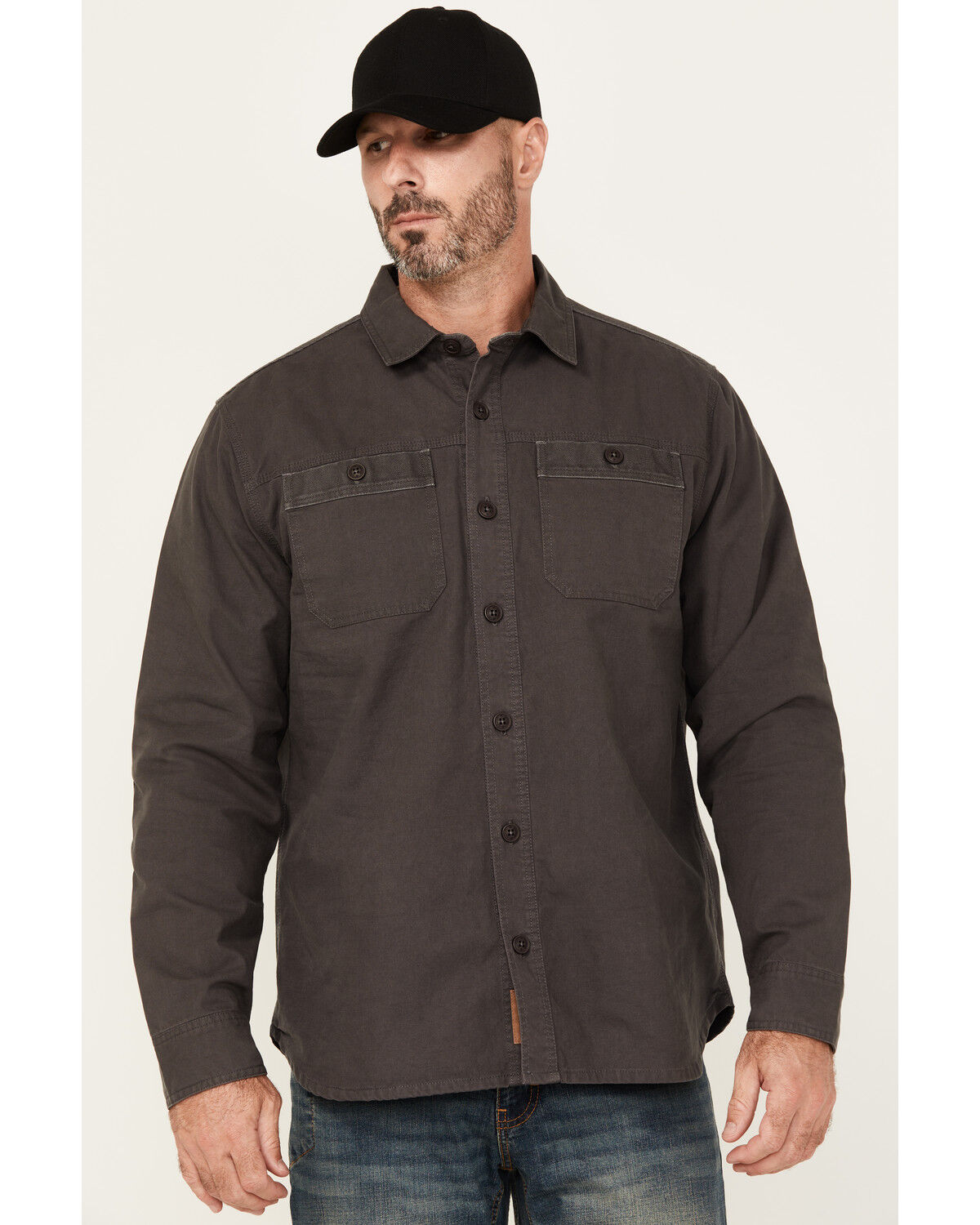 Lucky Brand Workwear Men´s Solid Slub Canvas Long Sleeve Button-Down WorkShirt